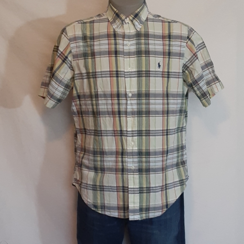 Ralph Lauren Mens Large Plaid Buttondown Cotton Shirt - Picture 2 of 7